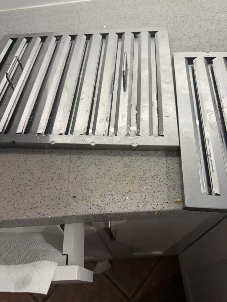 Range-hood filters after cleaning — MintHome cleaning photograph